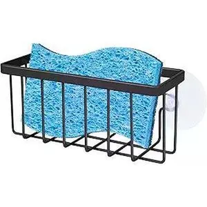 Sponge Holder for Kitchen Sink Suction,Kitchen Sink Sponge Holder,Kitchen Sponge Holder,Dish Sponge Holder for Sink,Kitchen Sink Caddy (Black)