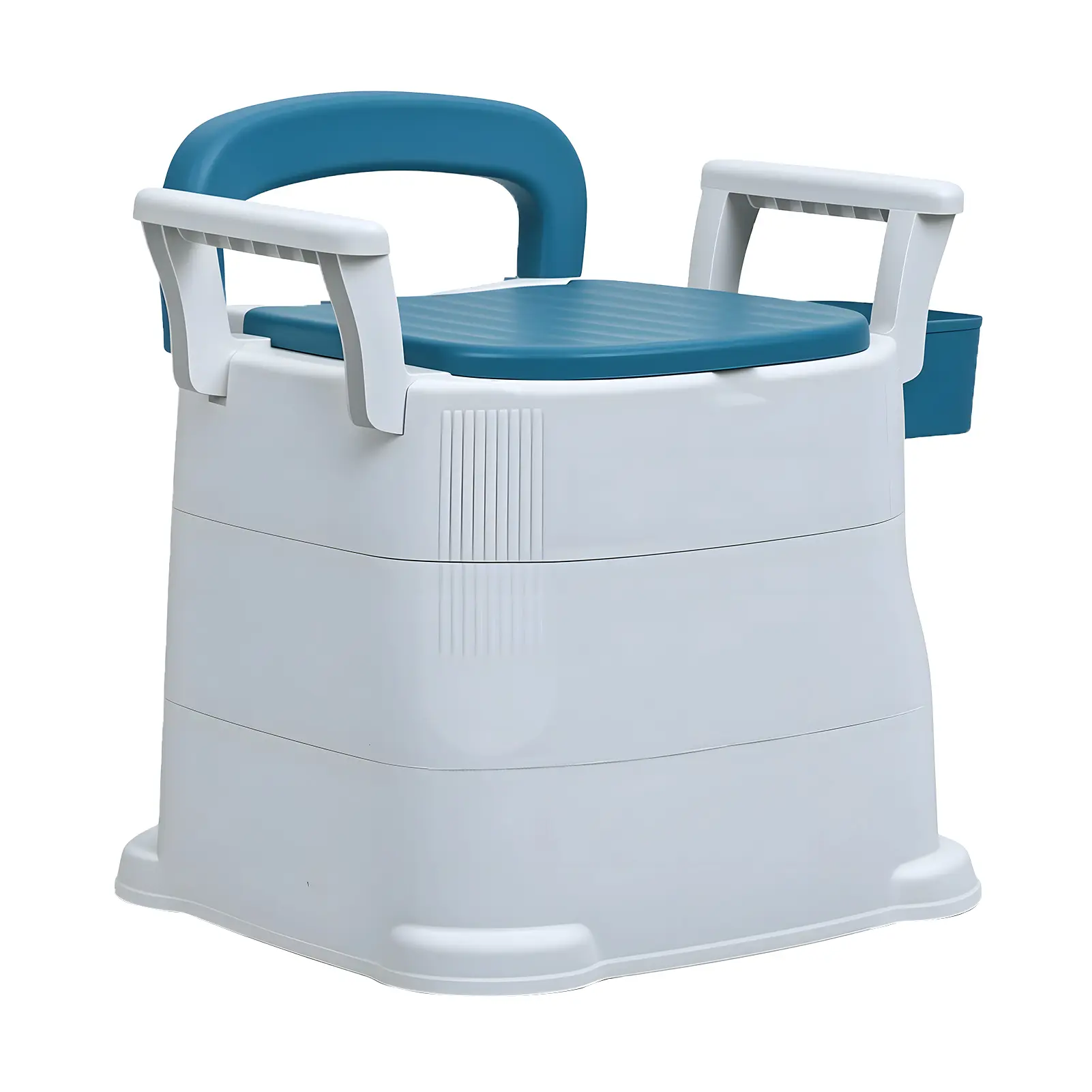 Unisex Portable Bedside Commode Chair for Adults - Bathroom Fixture Toilet Seat with Detachable Armrests, Mobile Design