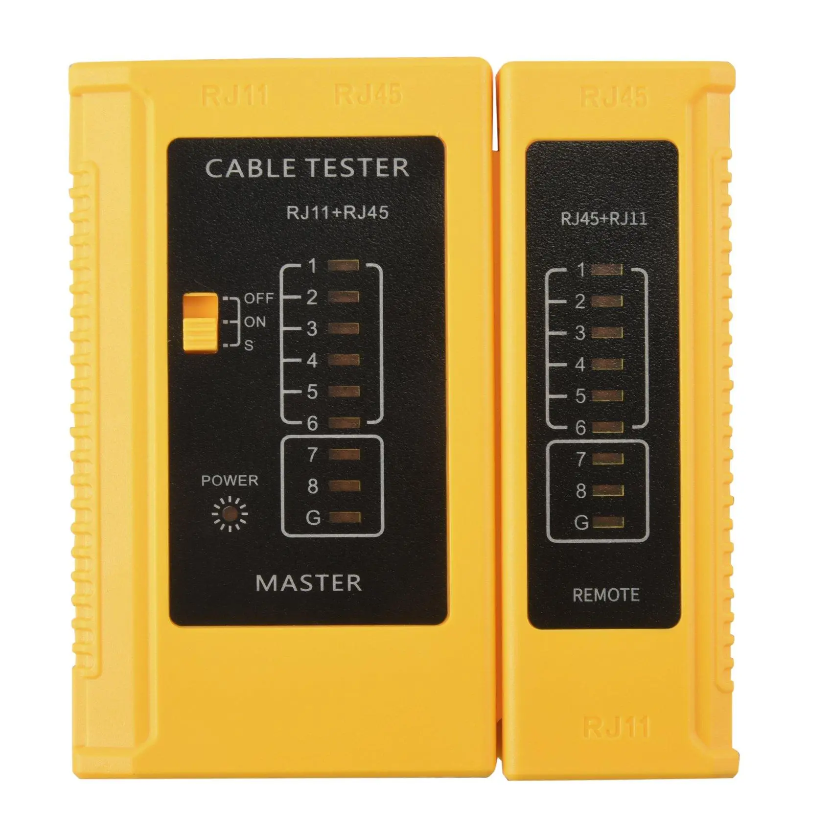 Universal Handheld Network Cable Tester with Remote, ABS Plastic LAN Wire Testing Tool with LED Display for RJ45, RJ11, CAT5 & CAT6 Networking, Led Display Screen, Batteries, Remote Control, S-Level Slow Test, Auto Tests, Rj11 Remote