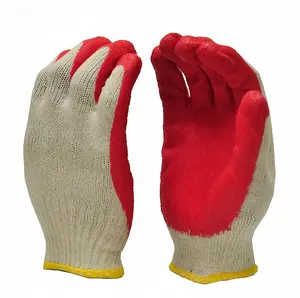 240 Pairs Bulk Red Latex Coated Work Gloves - Crinkle Finish for Superior Grip, Breathable Seamless Knit, Heavy Duty Safety Gloves for Construction, Warehouse & DIY