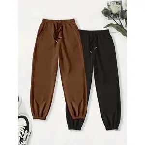 Women's Solid Thermal Lined Sweatpants, Casual Comfy Drawstring Waist Jogger Pants for Fall & Winter, Women's Trousers for Daily Wear, Casual Sports Trousers