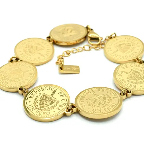 20 MM Coin Bracelet in Stainless Steel - Versatile Fashion Accessory for Everyday Wear