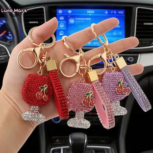 Cherry Keychain Bag Charm, Back-To-School Mother's Day Gift, Student Backpack Accessory, Car Key Chain, Cute Pendant, Couple Gift, Valentine's Surprise