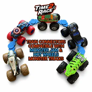 Monster Truck Train Connectors (4pc) - Universal Train Adapters for Hot Wheels and Monster Jam (4 Pack)