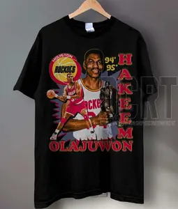 Hakeem Olajuwon Shirt - Basketball shirt - Classic 90s Graphic Tee - Unisex - Vintage Bootleg - Gift - Retro HO1807