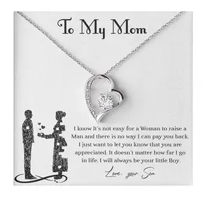 To Mom from Son – I Love You Necklace, Sentimental Birthday Gift for Mom from Son, Unique Mom’s Birthday Gift Ideas, Meaningful Jewelry with Message Card, Anniversary Mother’s Day Gift, Personalized Necklace for Mom, Special Gift for Her