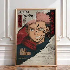 [Sale Off Up To 50%] [Unframe] Jujutsu Kaisen Manga Poster, Yuji Itadori and Sukuna Anime Wall Art Print