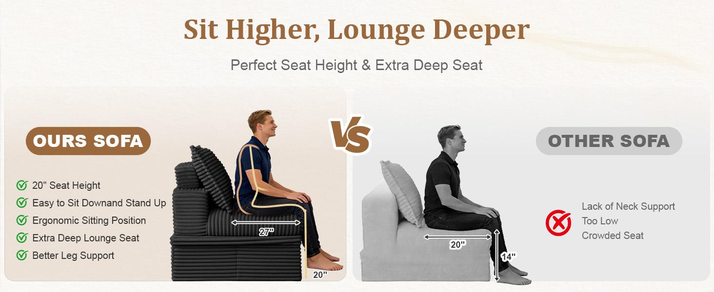 【2-4 Packages Shipping】NABUMI 142” Oversized Modular Sectional Sofa with Storage, Extra Deep&High Seat Corduroy Cloud Couch, Ergonomic Memory Foam Sofa, Comfy Fluffy, Free Combination, with Ottomans, Tool-Free Assembly, Black, Beige, Dark Gray, Green