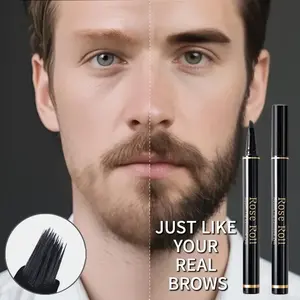 Men's Beard Pen 24-hour waterproof formula Sweat-resistant and long-lasting Natural finish Multi-bristle design for sculpting wild beards and enhancing sideburns and facial hair Temporary touch-up and filling pen