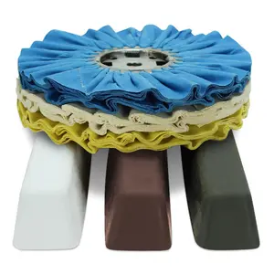 Chrome Buffing and Polishing Kit - 10” Airway Buffs and Compound, 6 Pc
