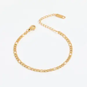 Figaro Chain Bracelet, Flat Figaro Bracelet, Minimalist Chain Bracelet, Chain Link Bracelet, Stacking Bracelet, Dainty Bracelet