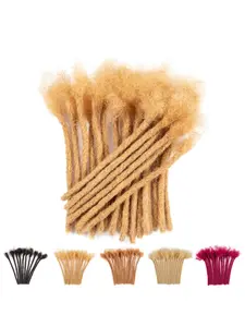 Dreadlocks Extension 100% Human Hair 0.6cm #27 honey blonde traditional Locs Extension 30 Strands/Bundle 6-12inch Length Handmade Dreads Hip-Hop Styles