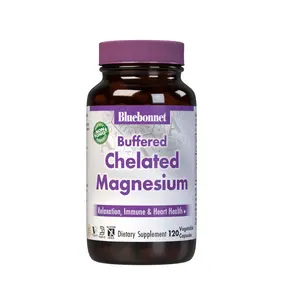Bluebonnet Nutrition Albion Buffered Chelated Magnesium 200 mg, Magnesium Oxide, Stress Relief, Vegan, Non GMO, Gluten Free, Soy Free, Milk Free, Kosher, 120 Vegetable Capsules, 2 Month Supply