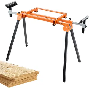 TikTokShopBlackFridayVEVOR 79in Miter Saw Stand with One-piece Mounting Brackets Sliding Rail 330lbs