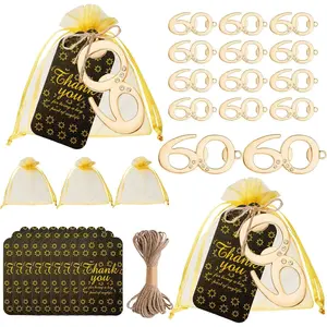 60th Birthday Party Favors  Opener with Bags and Cards Birthday Souvenirs for Guests (60  bottle opener 25 count)