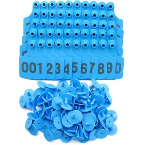 Cattle Ear Tags,100PCS Numbered Plastic Livestock Ear Tags 4.1x3 001-100 Livestock Identification Cards Plastic for Cow Cattle Pig Swine（Purple）