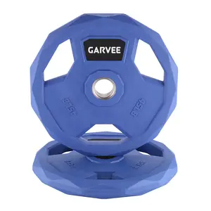 Color-Coded Rubber Coated Bumper Plates Set – 2-Inch Cast Iron Weight Plates with Stainless Steel Insert – Drop-Safe, Durable for Barbell, Home Gym Strength Training & Weightlifting Equipment