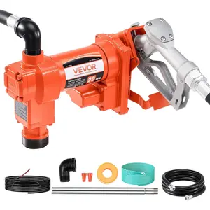 Father's Day Gift VEVOR Fuel Transfer Pump, 12V DC 20 GPM 1/4 HP Diesel Pump, Extractor Pumps with Manual Nozzle, Discharge Hose and Suction Pipe, for Gasoline, Diesel, Kerosene, Ethanol-Methanol Blends & Biodiesel