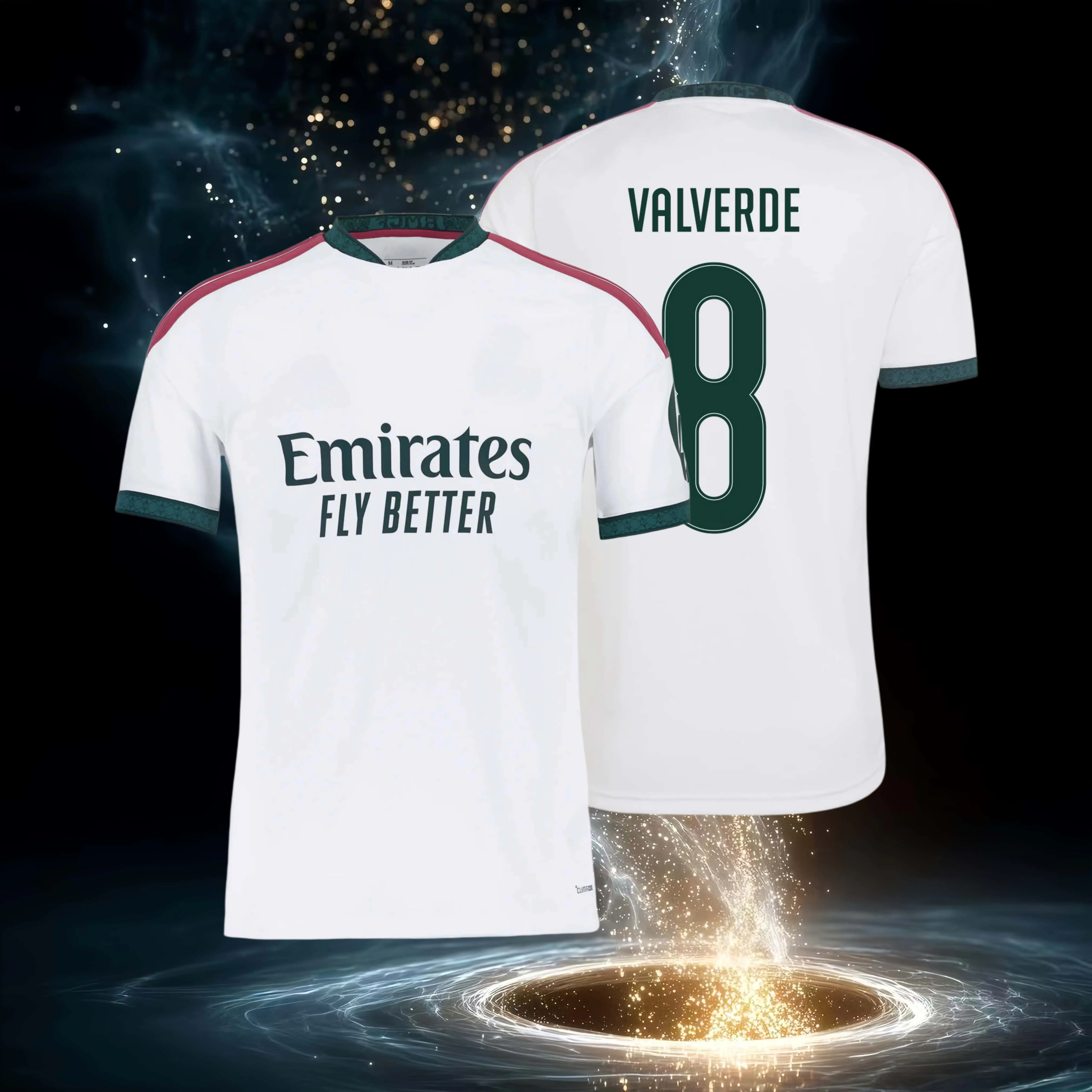 25 26 Home 8# VALVERDE Short Sleeve Soccer Jersey Fans Version White