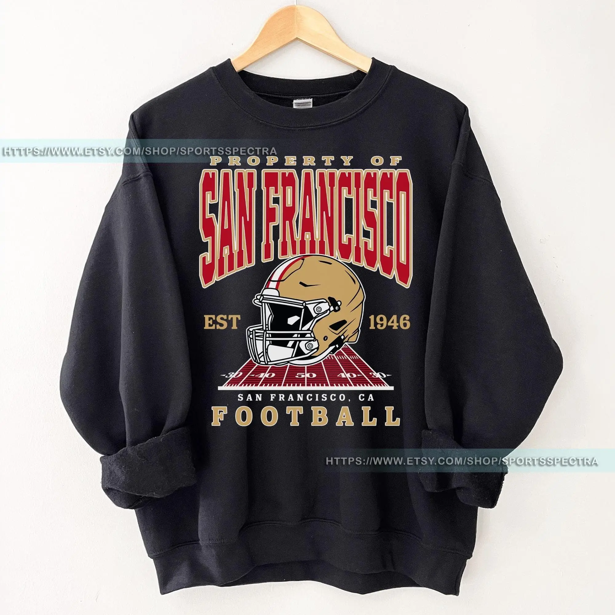 [Sale Up To 50%] San Francisco Football 49 Vintage Sweatshirt, San Francisco Football Sweater, San Francisco Football Crewneck