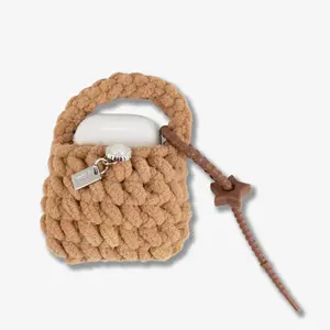 Knit Earbud / AirPods® Pouch - Latte Knit Earbud / AirPods® Pouch - Latte