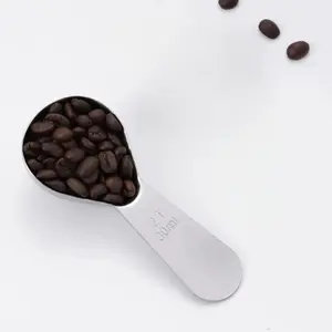 Stainless Steel Coffee Press Powder Spoon, Measuring Coffee Scoop, Coffee Tool, Household Coffee Utensil, Durable Kitchen Accessory