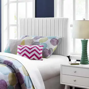 Keira Faux Leather Twin Headboard in White