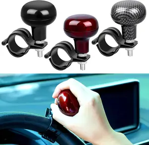 3 Pcs Premium Power Handles Woodgrain Steering Spinner Booster Easy Turn Ball Knob for Vehicles Car Truck Van Forklift Mower Tractor