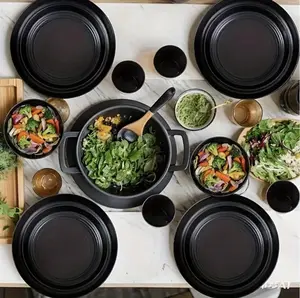 32/16pcs Wheat Straw Large Size Dinnerware Set, Service For 8/4, Kitchen Accessorie