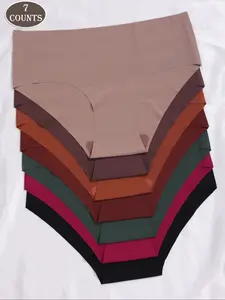 Women's Multi-Color Comfortable Triangle Panties Pack, Stylish Fashion Breathable Underwear Set for Daily Wear, Soft & Breathable Fabric, Seamless Breathable Knicker
