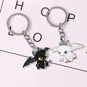 Japanese Style Cartoon Anime How To Train Your Dragon Metal Key Chain Cute Creative Couple Accessories Gifts Children Toys