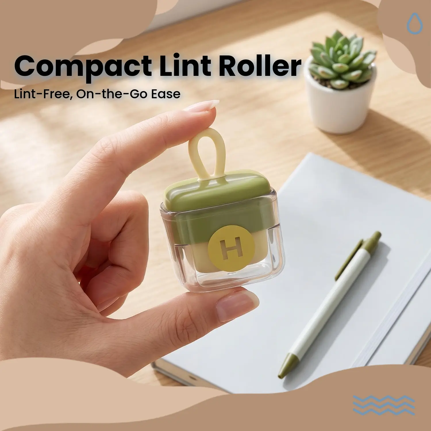 Washable Compact Lint Roller - Reusable Pet Hair Remover, Easy-to-Carry for Travel & Home Use, Keeps Clothes Lint-Free