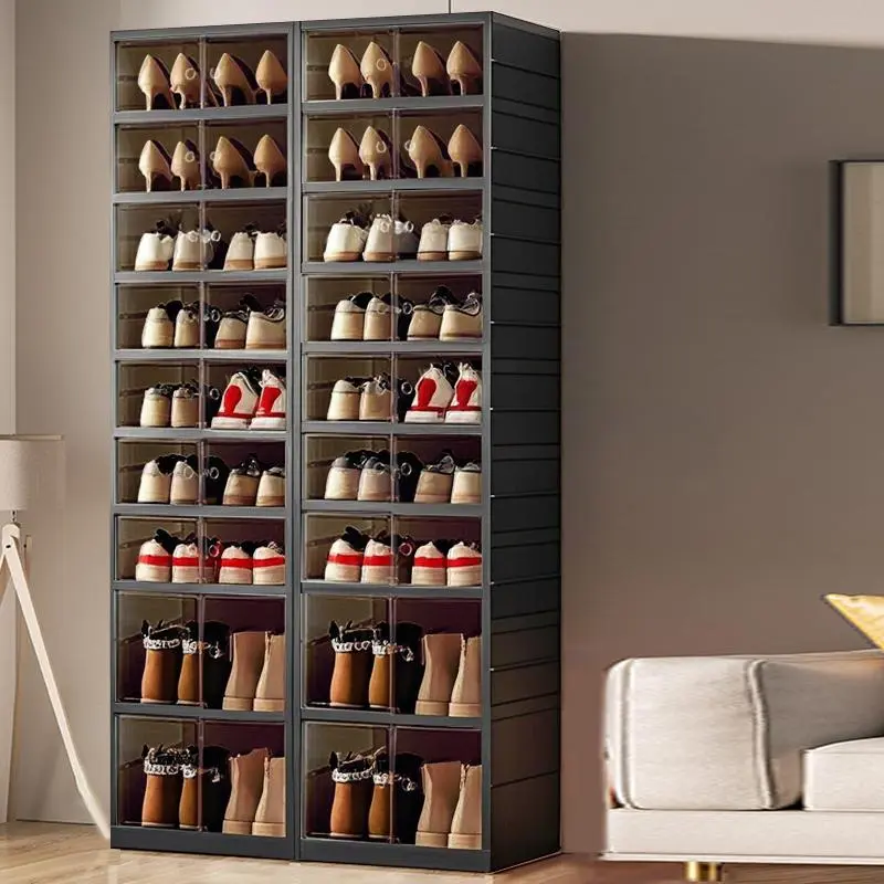 One cabinet can hold 36 pairs of shoes! People in the dormitory are crazy about this foldable shoe wall! DormLife SmallSpaceHacks ShoeOrganizerObsession, Collapsible Design Boxes Sneaker Expandable Magnetic Racks Smooth