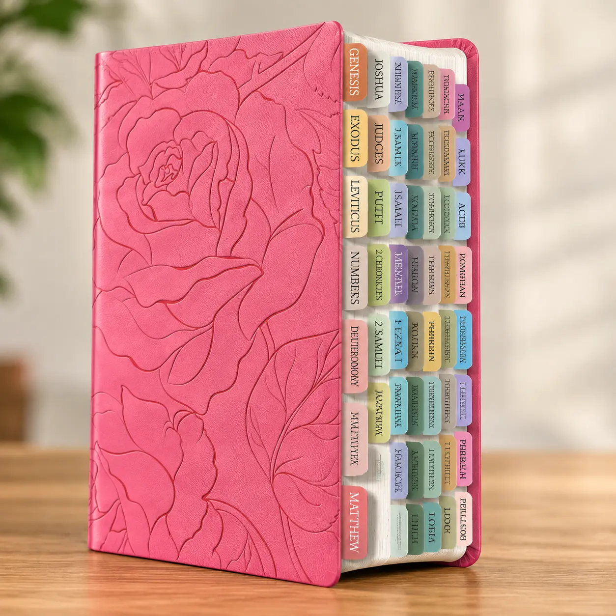 NLT Holy Bible - New Living Translation, Large Print Thinline Pink Floral LeatherLike, 75 Laminated Tabs, 1056 Pages, Filament App, Easy-to-Read Women's Gift Bible for Mom, Birthday, Baptism