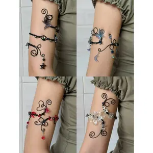 Handmade Arm Cuffs – Arm Bracelet with Charms, Aesthetic Festival Jewelry, Concert Jewelry 3