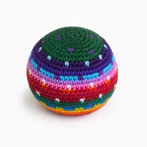 Crochet Multicolor Hacky Sack Stress Ball Bocce Ball Guatemala Handmade Gifts Handcraft 2.5" Diameter Fair Trade Guidelines