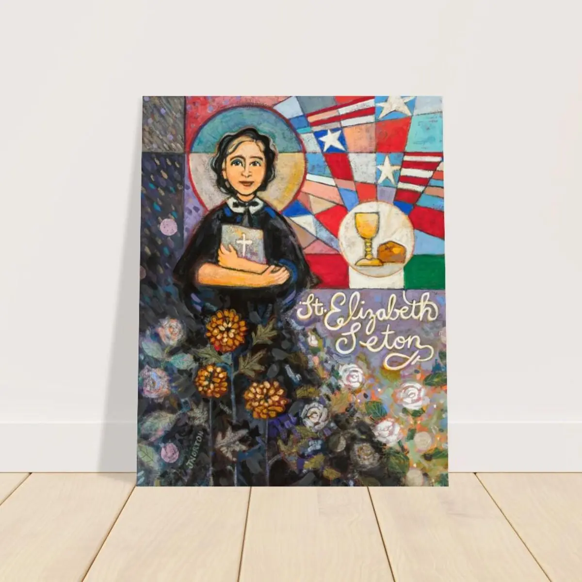 Saint Elizabeth Seton Poster – Catholic School Foundress Wall Art, First American Saint Inspirational Religious Print, Unframed
