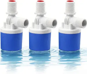 3 count Automatic Water Level Control Valve, 3/4" Top Inlet Shut Off Float Valve for Water Tank, Pool, Livestock, Troughs