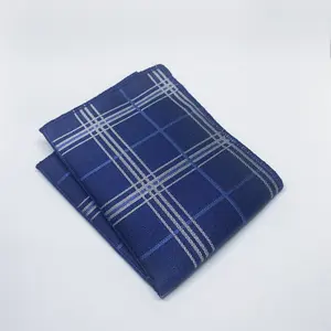 Navy Grids Pocket Square