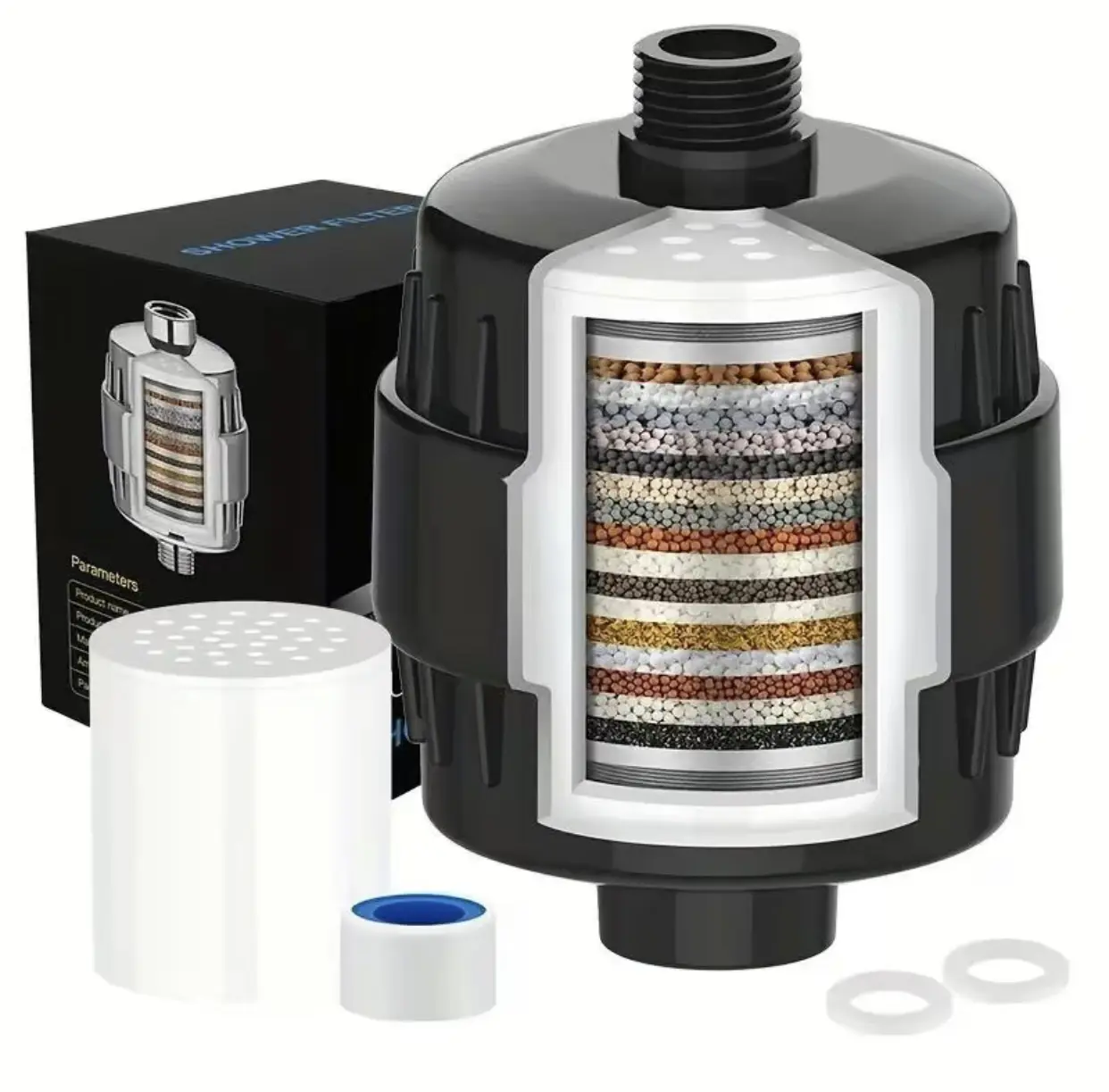High Output Rain Shower Head And Hard Water Filter, Bathroom Soft Water Shower Head, 20-Stage Shower Filter To Remove Chlorine And Harmful Substances