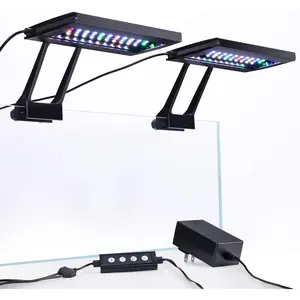 Clip  Aquarium LED Light with Multi- Controller, Fish  Light 24/7 Lighting Sunrise--Moonlight and DIY Mode, Adjustable Timer/Brightness Light 7 Colors for Freshwater (2)
