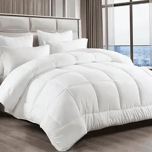 EMONIA Luxury 300GSM Comforter Duvet Insert,Quilted Comforters Queen Size with 8 Tabs, Soft Down Alternative Bedding Blanket, Hotel Cooling Comforters All Season Duvet (White, Queen 88 x 88 Inches)