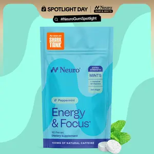 Neuro Extra Strength Energy Caffeine Mints (90 Pieces) - Sugar-Free Nootropic Mints for Energy & Focus with L-theanine, Caffeine, Vitamin B12 & Vitamin B6 - Peppermint Flavor