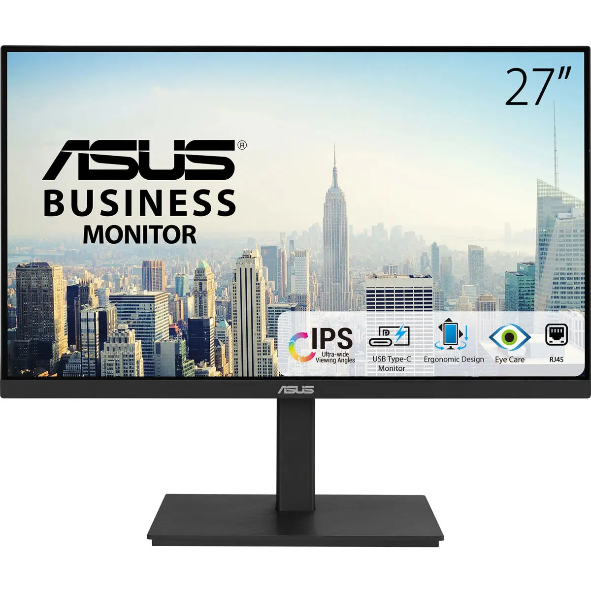 ASUS VA27ECPSN 27" 16:9 1920x1080p Eye Care IPS Panel LED Monitor with Built-In Speakers, USB-C Support