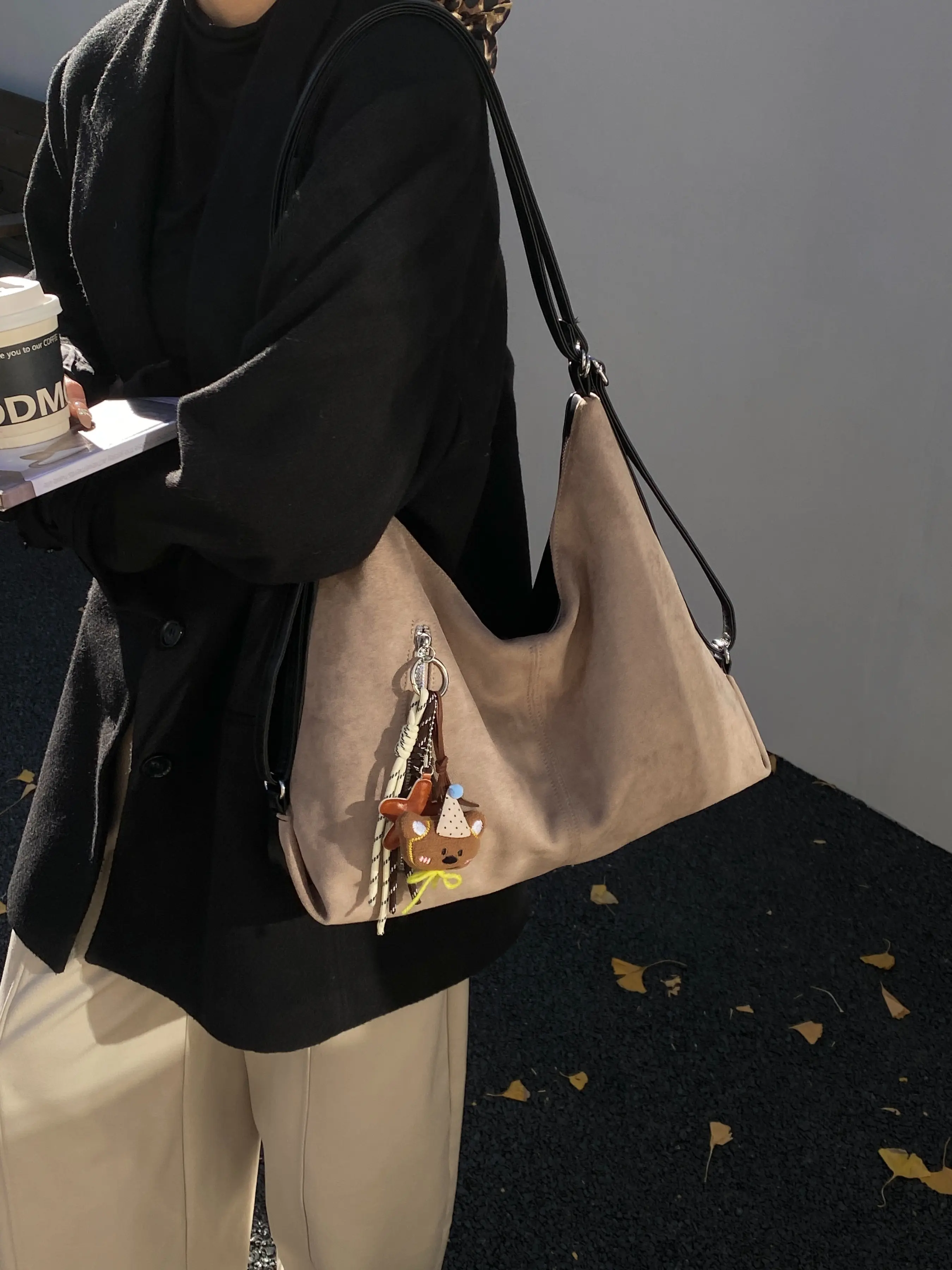 Large Capacity High Quality Shoulder Bag, Versatile Simple Multi 
