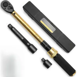 1/2-Inch Drive Torque Wrench, 10-160 FT.LB (10-227 Nm), 72-Tooth Professional Click Torque Wrench Set with 3/8 Adapter & Extension Bar, Lug Nut Torque Wrench for Car Tire & Wheel