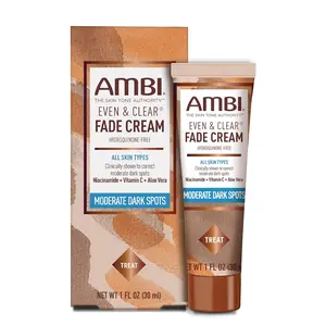 Ambi Even & Clear Fade Cream 1 Fl Oz for All Skin Types Corrects Moderate Dark Spots Anti Aging Duo Firm Moisturizing Skincare