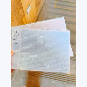 Bunny Ins Minimalist Sticky Note Pad - B5 Tearable Grid & Horizontal Line Study Notes for Students Kawaii Colorful Design