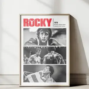 Movie Digital Poster - Boxing Wall Art, Sylvester Stallone Print, Motivational Sports Decor Frames Glossy