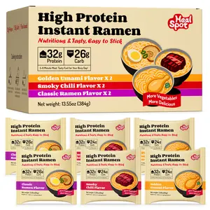 Healspot High Protein Instant Ramen, 6 Pack, 32g Plant-Based Protein, Non-Fried, Low Carb, Variety Pack or Single Flavors